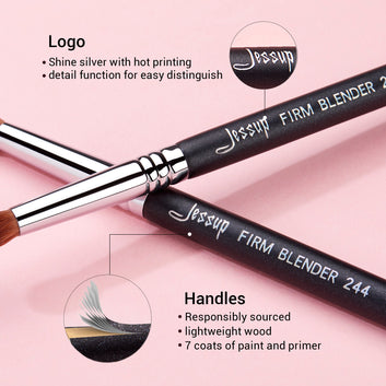 Black / Silver Blending brush Makeup Eyeshadow Soft Synthetic Hair Crease Precise Shading