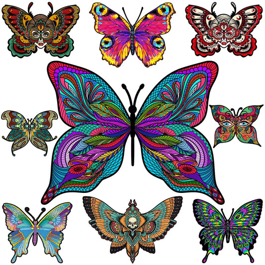 Rompecabezas 3D, juguete educativo para adultos y niños, regalo educativo para vacaciones, rompecabezas irregular de madera con forma de mariposa único