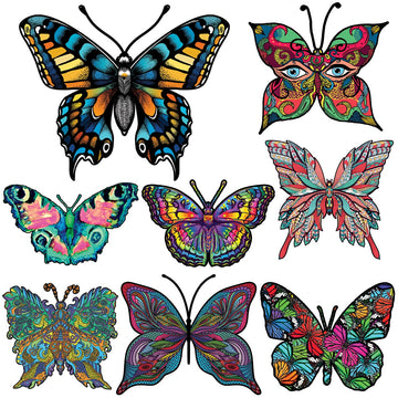 Animal Wooden Jigsaw Puzzles for Kids Adult Teens Family Majestic Animal Shape Natural Wood Puzzle Butterfly