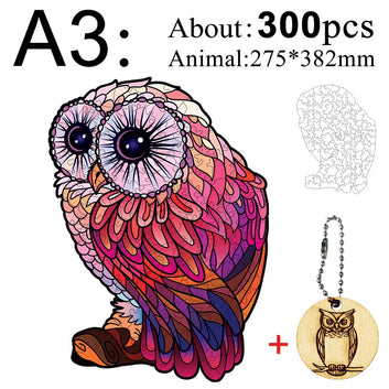 Wooden Puzzle Jigsaw Best Gift For Adults And Kids Unique Shape Jigsaw Pieces Charming Owl