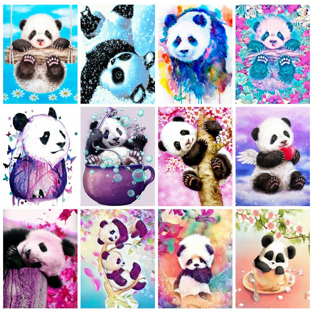 Diamond Painting Panda Full Square Drill Embroidery Mosaic Cartoon Cross Stitch Decoration For Home