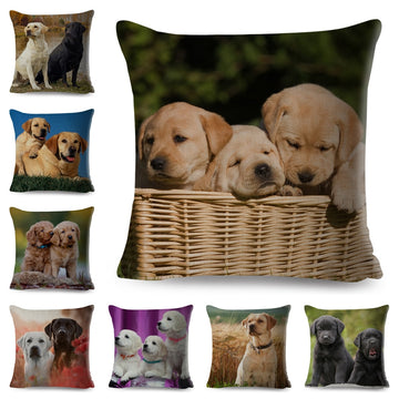 Cute Labrador Pillow Case Decor Pet Dog Animal Printed Cushion Cover