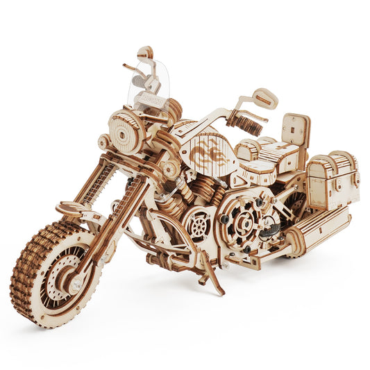 420 PCS Cruiser Motorcycle DIY Wooden Model Building Block Kits Assembly Toy
