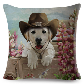 Watercolor Cute Cartoon Dog Cushion Cover Pet Animal Pillow Cover
