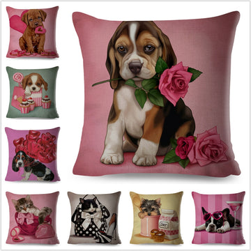 Colorful Cute Cartoon Pet Dog Cushion Cover Decor Sweety Animal Pillow Case