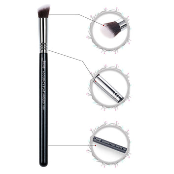Black / Silver Contour Brush Makeup for Face Soft Fibre Accuracy Flat Angled Blending Powder