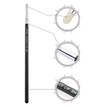 Black / Silver Lip brush Makeup Small Flat Synthetic Hair Lip liner