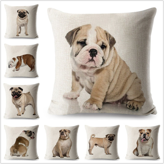 Cute French Bull Dog Cushion Cover Animals Pillow Case