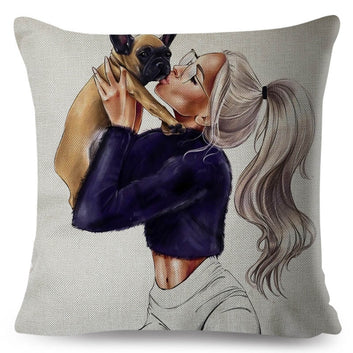 Super Mom Daddy Baby Pillow Case Cartoon Mama Cushion Cover