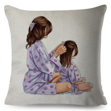 Funda de almohada con diseño de Super Madre Amor, decoración moderna de dibujos animados para dama