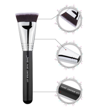 Brocha Bronceadora Negra/Plateada Maquillaje para rostro herramientas de belleza de alta calidad PINTAR CONTORNO
