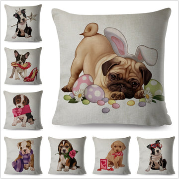 Cute Cartoon Fashion Franch Bulldog Cushion Cover Pillow Case