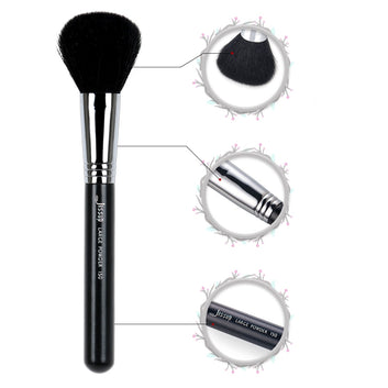 Brocha para polvos de maquillaje facial, herramientas de belleza, bronceador cosmético, pelo sintético suave.