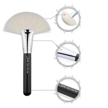 Brocha para polvos para maquillaje facial grande suave abanico belleza herramienta cosmética rubor resaltador
