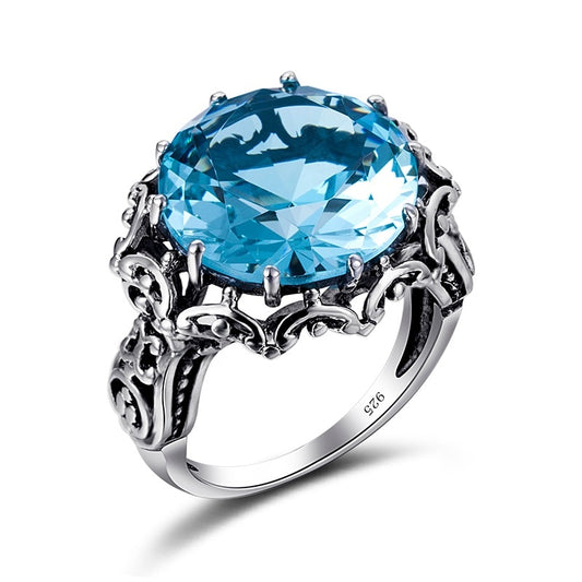 Anillo de sello grande de moda en plata de ley 925