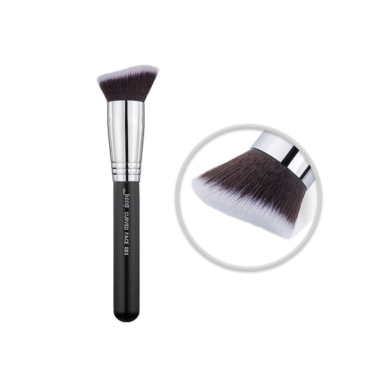 Pincel de maquillaje, base, herramienta de belleza, pelo sintético suave, contorno, colorete, difuminado, libre de crueldad animal.