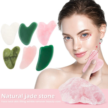 Natural Jade Gua Sha Scraping board Rose Quartz Gua Sha Massage Plate Jade facial massager Scraper Tools For Face Neck Back Body