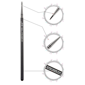 Small Eyeliner brush Makeup Black/Silver eye brush Synthetic hair Single eye makeup brushes