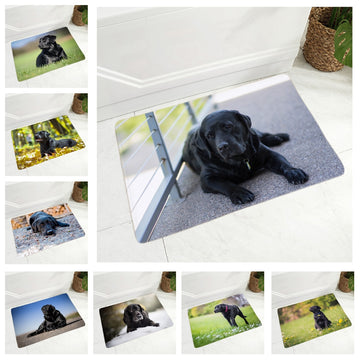 Cute Black Labrador Dog Floor Door Mat Decor Pet Dog Animal Doormat