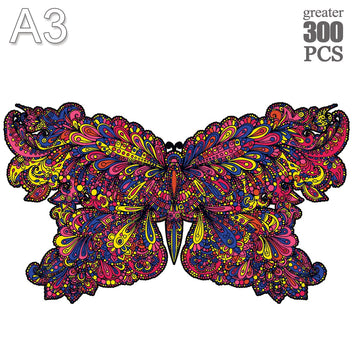 Rompecabezas 3D, juguete educativo para adultos y niños, regalo educativo para vacaciones, rompecabezas irregular de madera con forma de mariposa único
