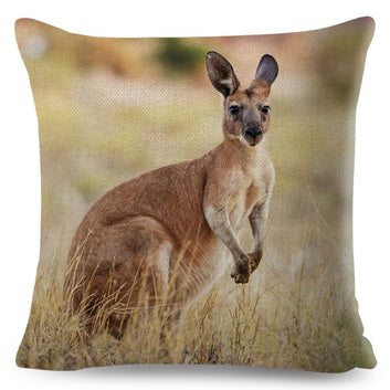Australian Kangaroo Cushion Cover Wild Animal Decor Pillow Case