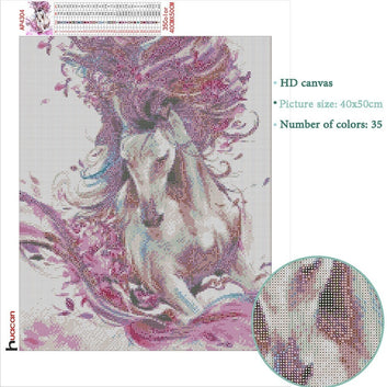DIY Diamond Painting Horse Animal Cross Stitch Embroidery Mosaic Rhinestones Home Decor