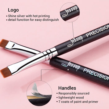 Eyeliner brush Precision Synthetic hair flat Makeup brush eyebrow Wooden handle