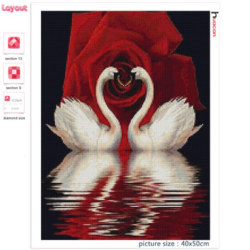 5D DIY Diamond Painting Swan Rose Mosaic Diamond Embroidery Home Decor