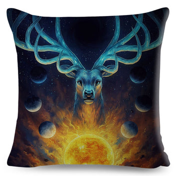 Mythology Lion Wolf Horse Pillow Case Decor Cartoon Water Color Animal Cushion Cover