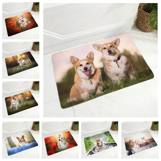 Cute Welsh Corgi Pembroke Dog Doormat Decor Pet Animal Floor Door Mat