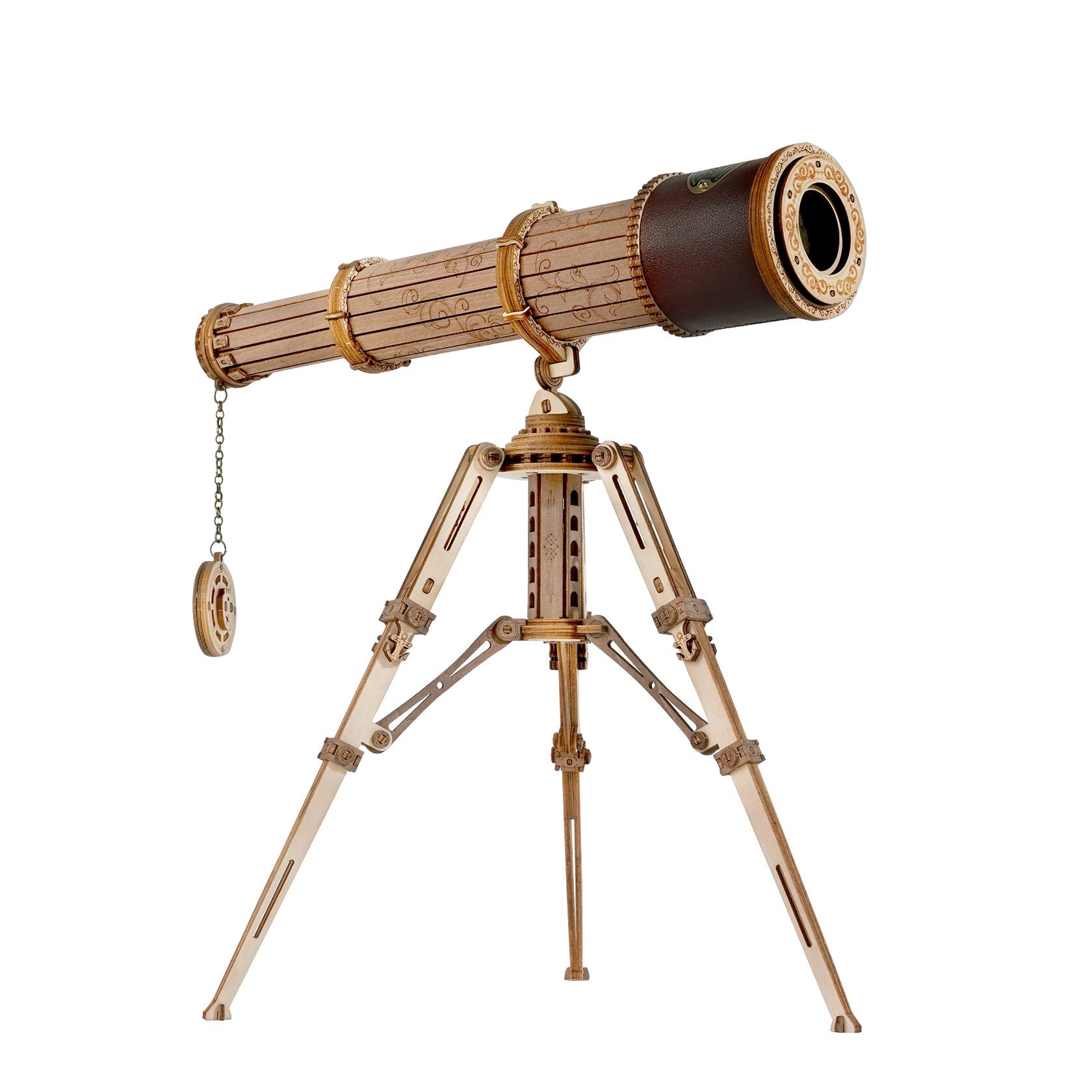 314pcs Telescopic Monocular Telescope Wooden Model Building Kits Assembly Toy Gift for Children Adult