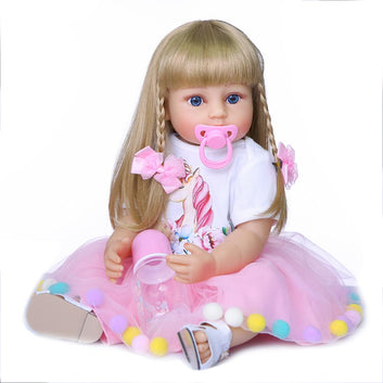 55CM reborn baby doll princess toddler girl soft touch full body silicone Gift doll