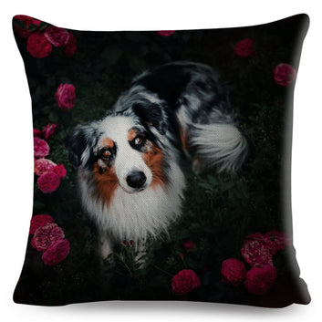 Animal Dog Pillowcase Decor Cute Pet Scotland Border Collie Printed Cushion Cover