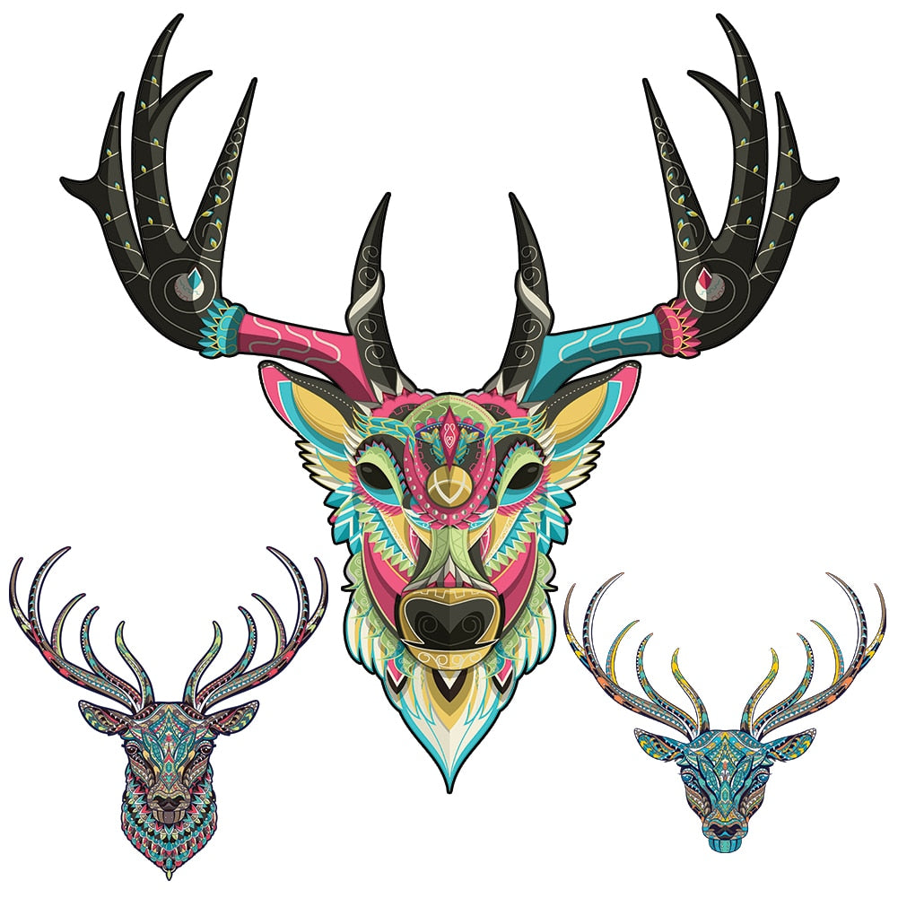 Unique Animal Deer 3D Wooden Puzzle Adult Jigsaw Puzzle Gift Wrapping Box Puzzle Children Wooden Halloween Toys Gifts
