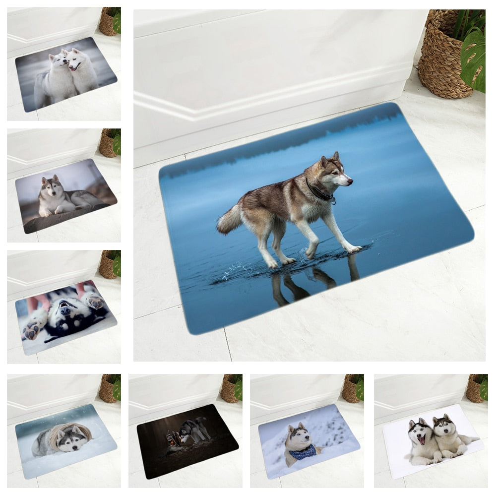 Siberian Husky Dog Door Mat Pet Animal Floor Mat
