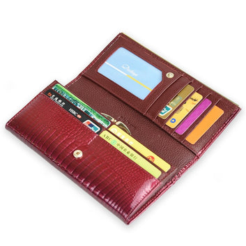 Magnetic Hasp Wallet Long Fashion Wallets Female Purses Women Genuine Leather Coin Purse Ladies Card Hold Money Bag