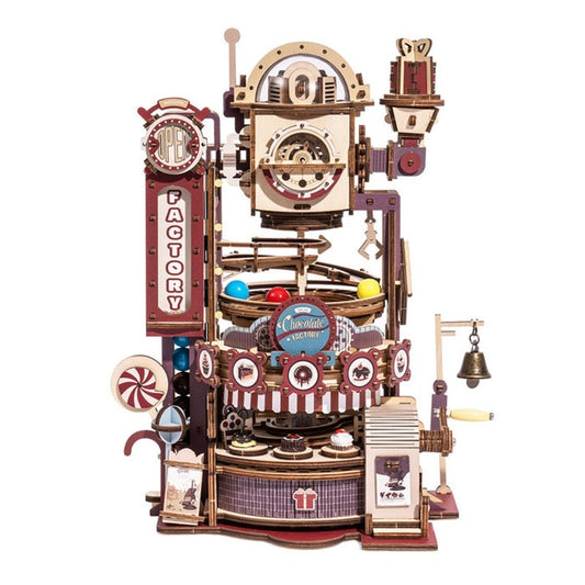 DIY Chocolate Factory 3D Wooden Puzzle Assembly Marble Run Toy