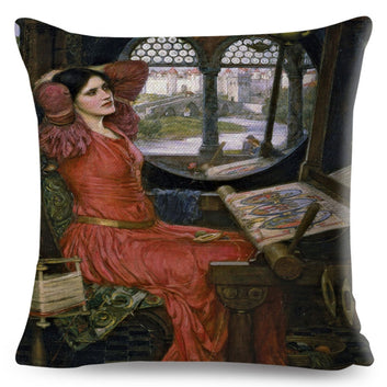 Vintage Style Woman Art Cushion Cover Decor Europe Lady Girl Print Pillow Case