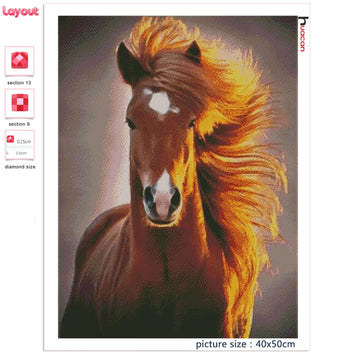 DIY Diamond Painting Horse Home Decor Mosaic Animal Embroidery Kit