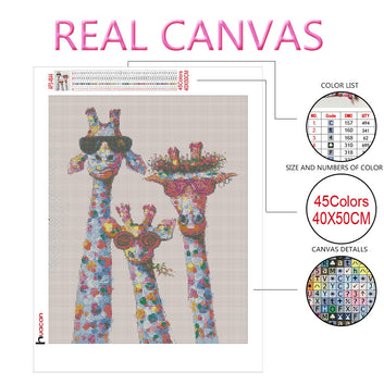 5D Diamond Painting Giraffe Colorful Mosaic Embroidery Animal Home Decor