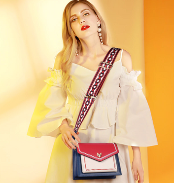 Colorful Fashion Panelled Flaps Messenger Bag