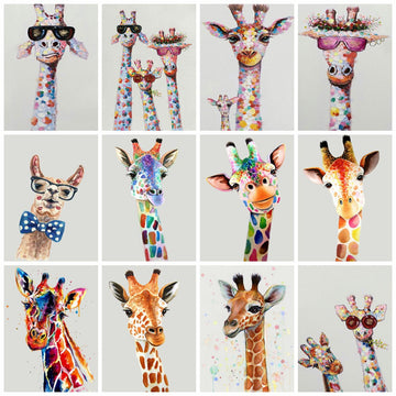 5d Diamond Painting Giraffe Colorful Mosaic Embroidery Animal Decor Home Diamond Art