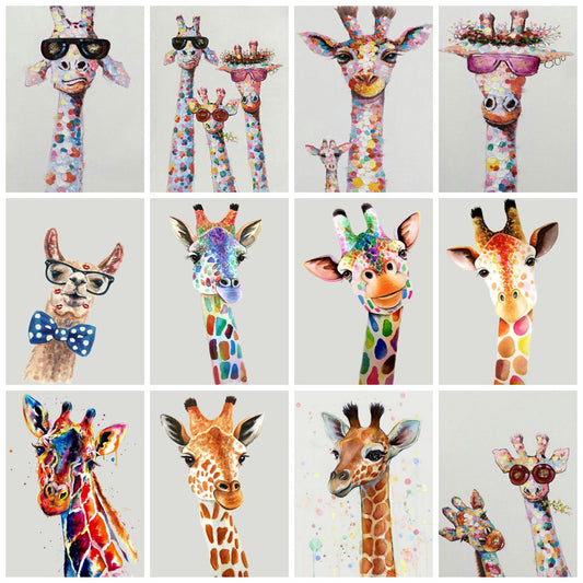 5D Diamond Painting Giraffe Colorful Mosaic Embroidery Animal Home Decor