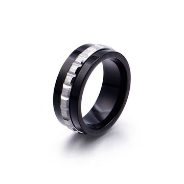 Carbide Matte Brushed Stainless Steel Ring