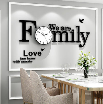 Creative Art DIY Free Punch Wall Clock Large Family Modern Design Watch