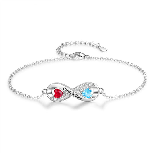 Customized Engraved Name Personalized Birthstone Bracelet