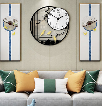 Large Wall Clock Round Creative Wall Watch Modern Acrylic Material Home Decor Art Room Vintage Horloge