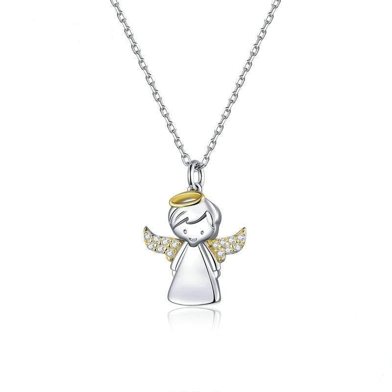 Little Angel 925 Sterling Waterdrop Stone Collar Necklace
