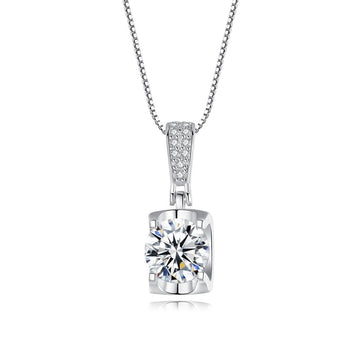 Moissanite Diamond Pendant Necklace 925 Silver Fine Jewelry
