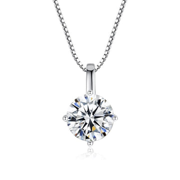 Moissanite Diamond Pendant Necklace 925 Sterling Silver Jewelry